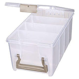 ArtBin Semi Satchel Portable Craft Organizer with 3 Dividers - Clear Plastic Storage Case for Art & Craft Supplies