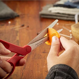 Fiskars® All-Purpose Left-Handed Scissors - Ergonomically Contoured - 8" Stainless Steel - Paper and Fabric Scissors for Office, Arts, and Crafts - Red