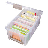 ArtBin Semi Satchel Portable Craft Organizer with 3 Dividers - Clear Plastic Storage Case for Art & Craft Supplies