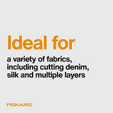 Fiskars® All-Purpose Left-Handed Scissors - Ergonomically Contoured - 8" Stainless Steel - Paper and Fabric Scissors for Office, Arts, and Crafts - Red