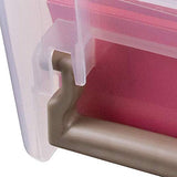ArtBin Semi Satchel Portable Craft Organizer with 3 Dividers - Clear Plastic Storage Case for Art & Craft Supplies
