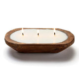 Dough Bowl Candle Company Gardenia Tuberose Soy Candle - 3 Wick Candle Essential Oil Wax Melts, Rustic Farmhouse Decor Odor Eliminator, 20 Ounce All-Natural Soy Candles Gifts for Women and Men