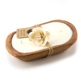 Dough Bowl Candle Company Gardenia Tuberose Soy Candle - 3 Wick Candle Essential Oil Wax Melts, Rustic Farmhouse Decor Odor Eliminator, 20 Ounce All-Natural Soy Candles Gifts for Women and Men