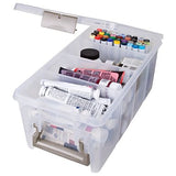 ArtBin Semi Satchel Portable Craft Organizer with 3 Dividers - Clear Plastic Storage Case for Art & Craft Supplies