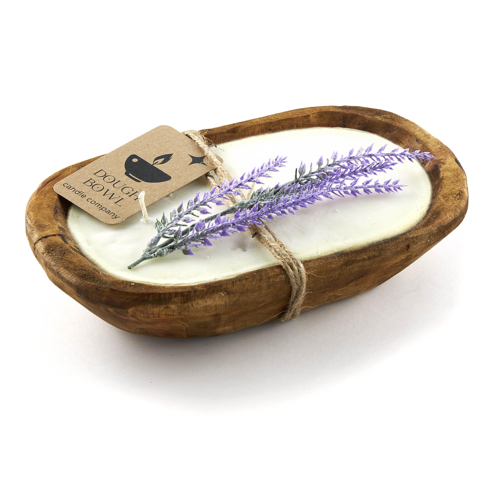 Dough Bowl Candle Company Lavender Soy Candle - 3 Wick Candle Essential Oil Wax Melts, Rustic Farmhouse Decor Odor Eliminator, 20 Ounce All-Natural Soy Candles Gifts for Women and Men