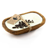 Dough Bowl Candle Company Vanilla Latte Soy Candle - 3 Wick Candle Essential Oil Wax Melts, Rustic Farmhouse Decor Odor Eliminator, 20 Ounce All-Natural Soy Candles Gifts for Women and Men