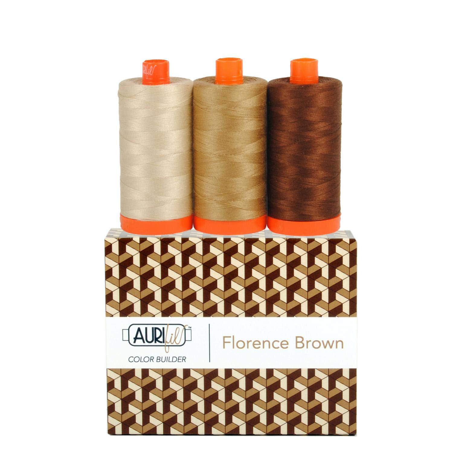 Aurifil Thread CB FlorencBrown 3pc