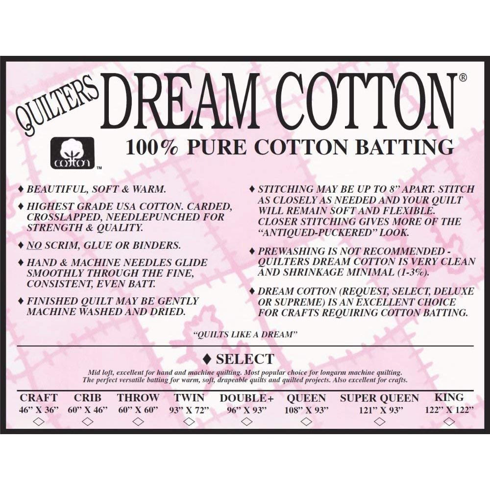 Quilter's Dream Select Loft Batting for Quilting (Crib, Natural)