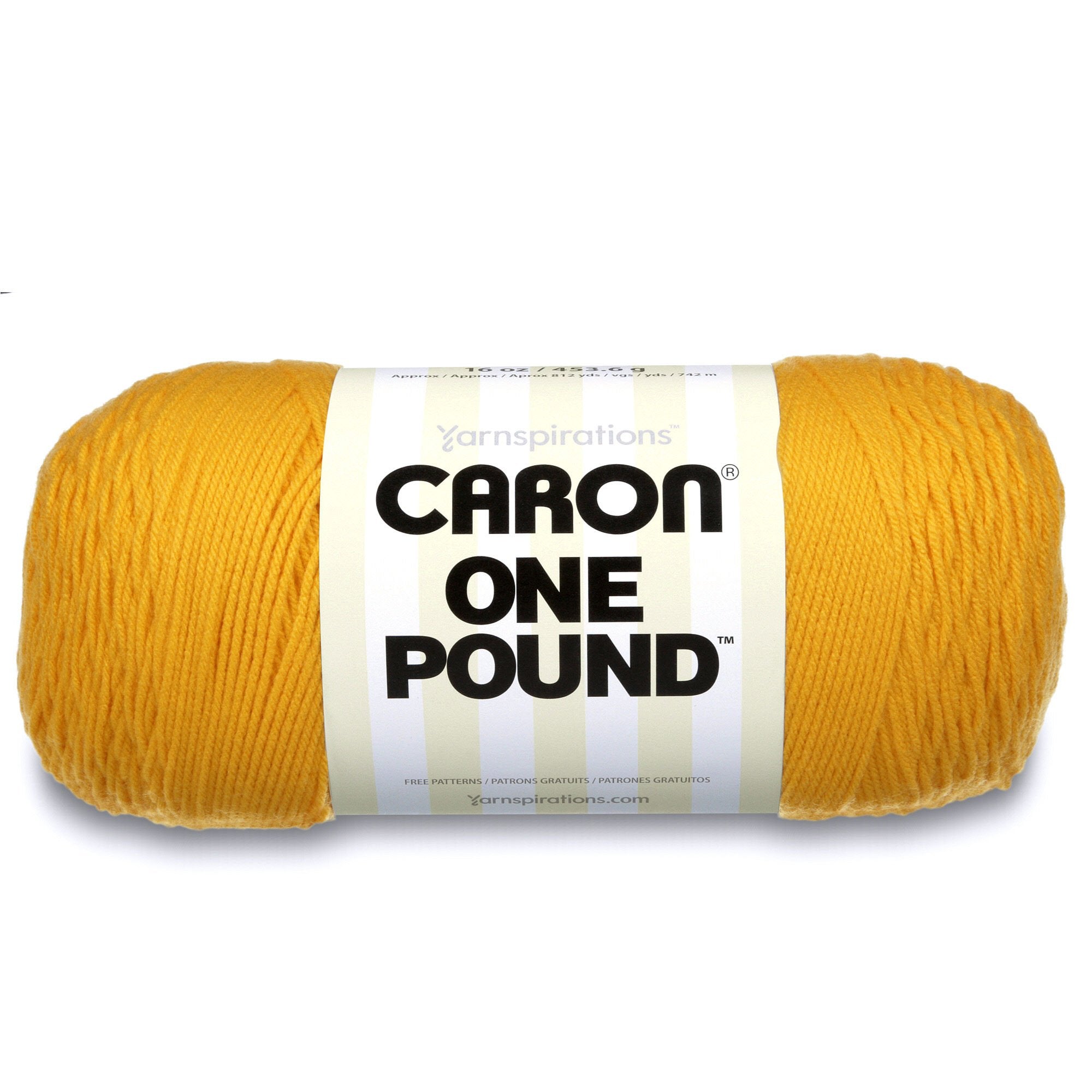 Caron 29401010549 One Pound Solids Yarn, 16oz, Gauge 4 Medium, 100% Acrylic - Sunflower- For Crochet, Knitting & Crafting ( 1 Piece )