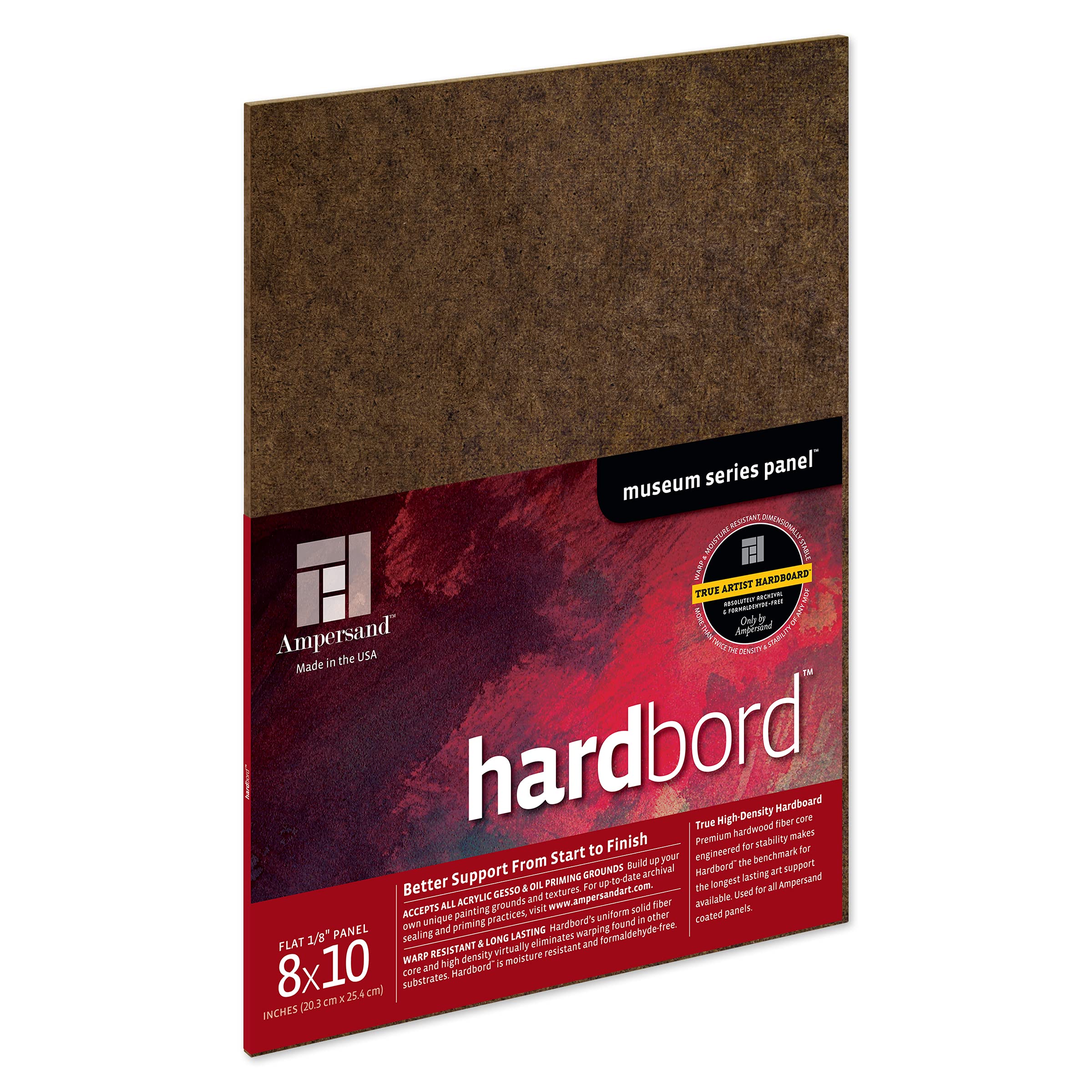Ampersand Art Supply Hardboard Wood Painting Panel: Museum Series Hardbord, 8