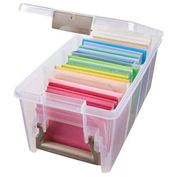 ArtBin Semi Satchel Portable Craft Organizer with 3 Dividers - Clear Plastic Storage Case for Art & Craft Supplies