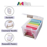 ArtBin Semi Satchel Portable Craft Organizer with 3 Dividers - Clear Plastic Storage Case for Art & Craft Supplies