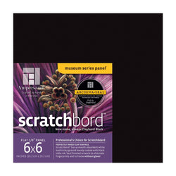 Ampersand Art Supply Scratch Art Panel: Museum Series Scratchbord, 1/8 Inch Flat Profile, 6